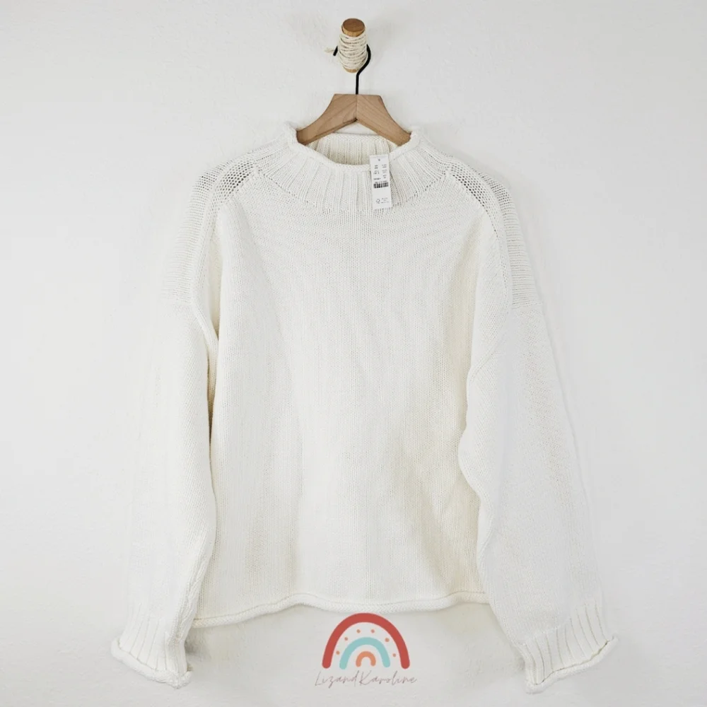 New! J. Crew 2025 Rollneck Sweater Ivory M - Picture 4 of 16